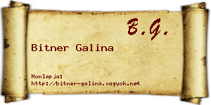 Bitner Galina névjegykártya